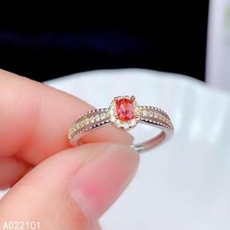 Bagues de cluster Kjjeaxcmy Fine Bijoux S925 Sterling Argent Incrusté Naturel Ruby Girl Bague Support Test Style Chinois avec boîte