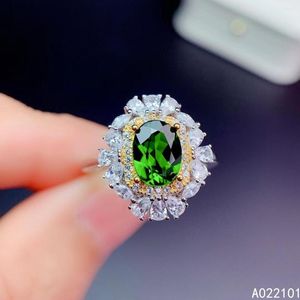 Bagues de grappe KJJEAXCMY Fine Jewelry S925 Sterling Silver incrusté de diopside naturel Girl Elegant Ring Support Test Chinese Style Selling