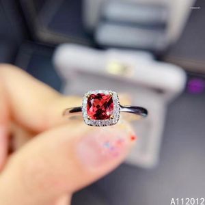 KJJEAXCMY Fine Jewelry S925 Sterling Silver Incrusté de pierres précieuses naturelles Garnet Girl Noble Ring Support Test Style chinois