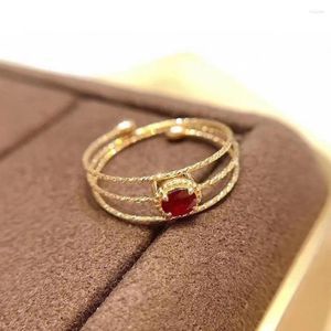 Bagues de cluster KJJEAXCMY Fine Jewelry S925 Sterling Silver Incrusté Rubis Naturel Fille Bague Exquise Support Test Style Chinois Vente