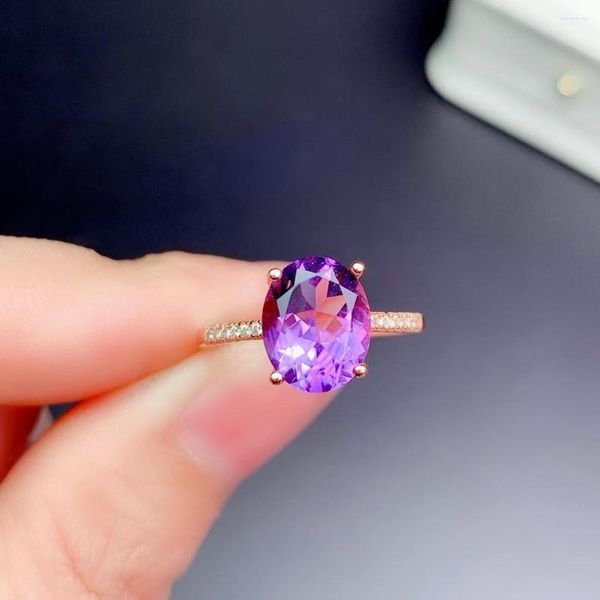 Bagues de grappe KJJEAXCMY Fine Jewelry S925 Sterling Silver Incrusté Amethyst Girl Ring Support Test Chinese Style Selling