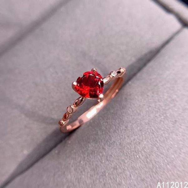 Anillos de racimo KJJEAXCMY Joyería fina S925 Plata de ley con incrustaciones de piedras preciosas naturales Granate Chica Anillo clásico Prueba de soporte Estilo chino