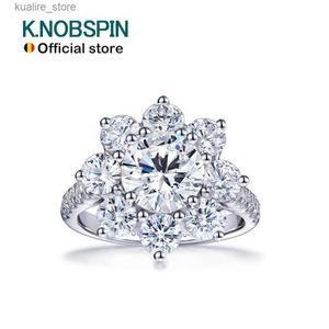 Clusterringen KNOBSPIN D VVS1 Moissnaite diamanten ringen voor vrouwen s925 sterling zilver verguld 18k witgoud trouwring fijne sieraden met GRA L240315