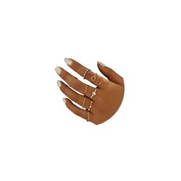 Anillos de racimo Knuckle Index Finger Hollow Love Juegos de anillos de oro rosa para mujeres y niñas Paquete de 9 Drop Delivery 2022 Amwbe