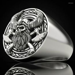 Cluster Ringen KOFSAC 2024 Trendy 925 Sterling Zilver Voor Mannen Party Hip Hop Persoonlijkheid Noorse Mythologie Piraat Schedel Ring Sieraden