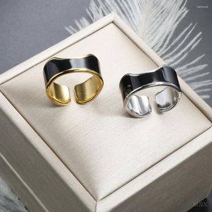 Cluster anneaux coréens glaçage couple couple anneau géométrie irrégulière 8 mm de large les hommes proposent des bijoux de doigt cadeau de Noël de la Saint-Valentin