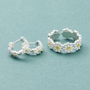 Cluster Ringen Koreaanse Mode Witte Margriet Bloemen Meisjes Open Verstelbare Ring Bruiloft Fr Vrouwen Reizen Party Sieraden Verjaardagscadeau