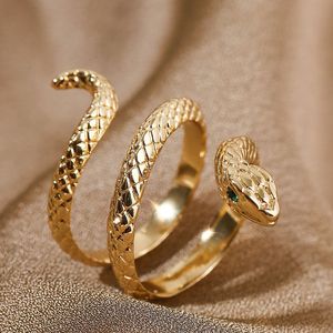 Anneaux de cluster Style coréen simple cuivre incrusté zirconium zodiaque serpent anneau ouvert femme ins personnalité mignon anneau bijoux serpent anneau 230424