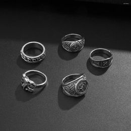 Cluster anneaux kunjoe punk sculpté pour hommes