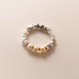 Bagues en grappe La Monada 56-60mm rétro perle irrégulière redimensionnable 925 argent pour femmes vraie femme bague bijoux fins fille