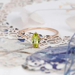 Cluster Ringen LAMOON Voor Vrouwen Augustus Geboortesteen Natrual Peridot Edelsteen Ring 925 Sterling Zilver Vergulde Bijoux Fijne Sieraden RI262