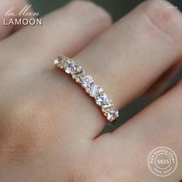 Cluster Ringen LAMOON Luxe Trouwring Voor Vrouwen 925 Sterling Zilver Vergulde Fijne Sieraden Engagement Huwelijksaanzoek Bijou
