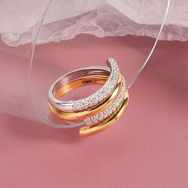 Anillos de racimo Último conjunto para las mujeres de moda 925 joyería de plata esterlina suave brillante circón anillo de dedo personalidad dama amiga regalo de fiesta