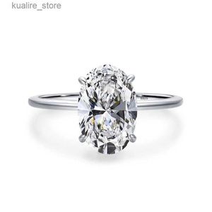 Cluster Ringen Lesf Ovale 4 Moissanite Verlovingsringen Voor Vrouwen S925 Sterling Zilveren Trouwringen Fijne Sieraden L240315