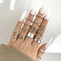 Cluster ringen letapi boho gouden kleur kruis breed set voor vrouw meisjes eenvoudige ketting vingerstaart 2023 Bijoux sieraden geschenken