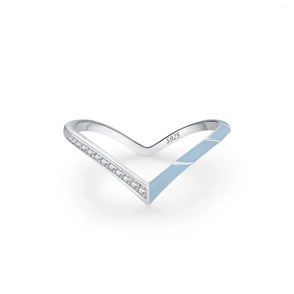 Cluster anneaux légers luxueux 925 Lettre en argent sterling