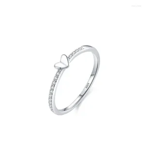Cluster anneaux légers luxueux S925 Ring de coeur argent sterling Amazon Fashion Love Zircon Women's