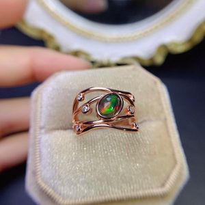 Anelli a grappolo Anello da donna di lusso leggero Opale naturale Design vintage A Nicchia Argento sterling 925