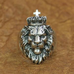 Cluster Ringen LINSION 925 Sterling Zilveren Lion King Ring Mens Biker Punk Animal TA190 Amerikaanse maat 7-15304t