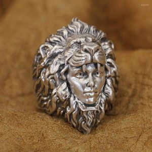 Cluster Rings Linsion 925 Sterling Silver Lion Beauty Ring Mens Biker Rock Punk Jewelry TA349 US Grootte 7-16