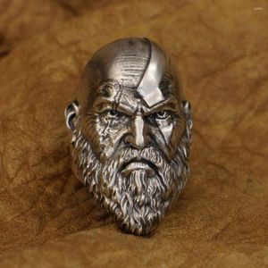 Cluster Anneaux Linsion 925 STERLING Silver God of War Kratos Ring Mens Biker Punk TA313 US SIZE 7-16