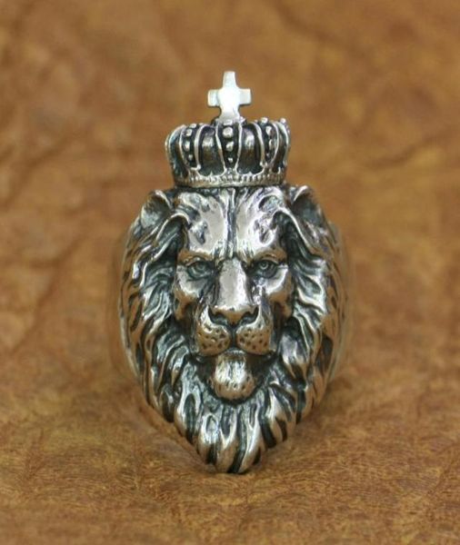 Cluster Anneaux Linsion 925 Sterling Silver Lion King Ring Mens Biker Punk Animal Ta190 US Taille 7155321892