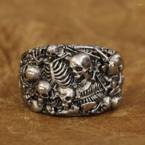 Cluster Rings Linsion Cupronickel Skulls Grave Ring Mens Biker Rock Punk Sieraden CP257 US MAAT 7-15