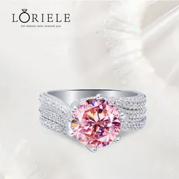 Cluster anneaux Loriele 3 9 mm Ring Moisanite Ring With Gra Certificat - S925 Silver Girl Jewelry Anniversary Giftary