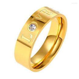 Cluster Rings Love Gold Color Rhinestone Men Men Women Lover's Ring For Fashion Jewelry Giftcluster Wynn22