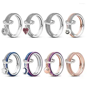 Cluster Rings LR Dames Silver Ring Fashionable Charm Executive My Collection Authentic Wholesale Holiday Gifts Art Design Girls