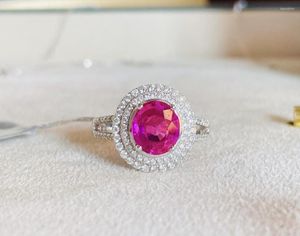 Clusterringen LR609 Solid 18K White Gold Nature Padparadscha Pink Sapphire 1.65CT For Women Fine Jewelry Presents