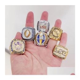 Bagues de cluster LSU 6PCS 2003 - Tigers Nationals Team Champions Championnat Bague Souvenir Hommes Fan Cadeau En Gros Drop Livraison Bijoux Dhwol