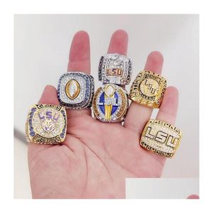 Cluster Ringen Lsu 6st 2003 - Tigers Nationals Team Champions Championship Ring Souvenir Mannen Fan Gift Groothandel Drop Delivery Sieraden Dhkev