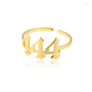 Bagues de cluster Lucky 111 222 333 444 555 777 888 999 666 Bague en acier inoxydable Numéro d'ange Bague réglable Doigt Bijoux minimalistes Rita22