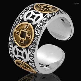 Cluster Rings Lucky Copper Coin For Women Men Retro Chinese Feng Shui Pixiu Opening Amulet Wealth Finger Sieraden Verjaardagsgeschenk