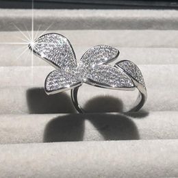 Cluster ringen luxe 925 Sterling zilver voor vrouwen delicalte meisje kerstcadeau schattige sieraden anillos plata para mujer