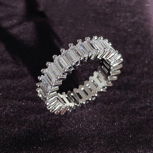 Bagues de grappe de luxe en argent sterling 925 bague de mariage esthétique bague d'éternité pour les femmes anniversaire de mariée bijoux de cadeau de Saint Valentin