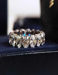 Anneaux de cluster Luxury Ovale Cut Moissanite Diamond Ring Original 925 STERLING SIGHT ENGACTION ANGRATION ANGURES DE MEADUX POUR FEMMES BRIDA8812935