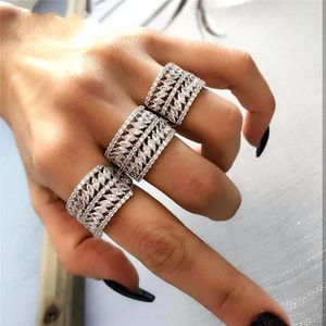 Bagues de cluster Pave de luxe Deux rangées Marquise Cut Diamond Bague 925 Sterling Silver Engagement Cocktail Mariage pour Femmes Hommes Party Bijoux