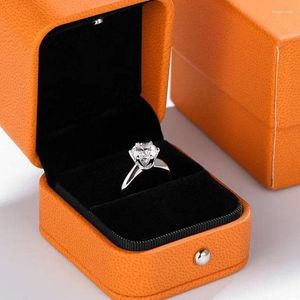 Cluster Ringen Luxe Solitaire 1ct Lab Diamond Ring Real 925 Sterling Zilver Engagement Wedding Band Voor Vrouwen Bruidsfeest Sieraden