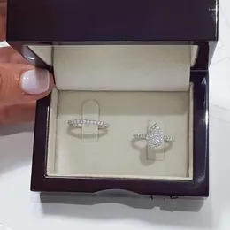 Clusterringen Luxe Waterdruppel Zirkoon Verlovingsring Set Voor Vrouwen Met Micro Pave Leuke Peervormige Vrouwelijke Sieraden