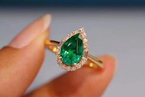 Clusterringen Luxe water dropt stijl natuurlijke en echte Colombia Emerald Ring 925 Sterling Silver