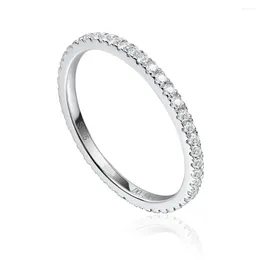 Cluster anneaux m-jaja 1,4 mm moitié d'éternité Band de mariage pour femmes fiançailles Moisanite Ring 925 Sterling Silver D VVS1 Lab Diamond Bijoux