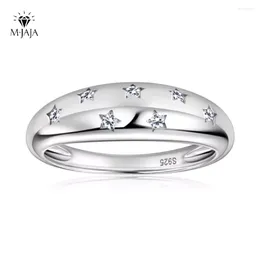 Cluster anneaux M-Jaja Moisanite Ring pour les femmes D VVS1 Band de mariage Cécher Setting Star 925 STERLING Silver 18K Gold Plated Diamond Fine