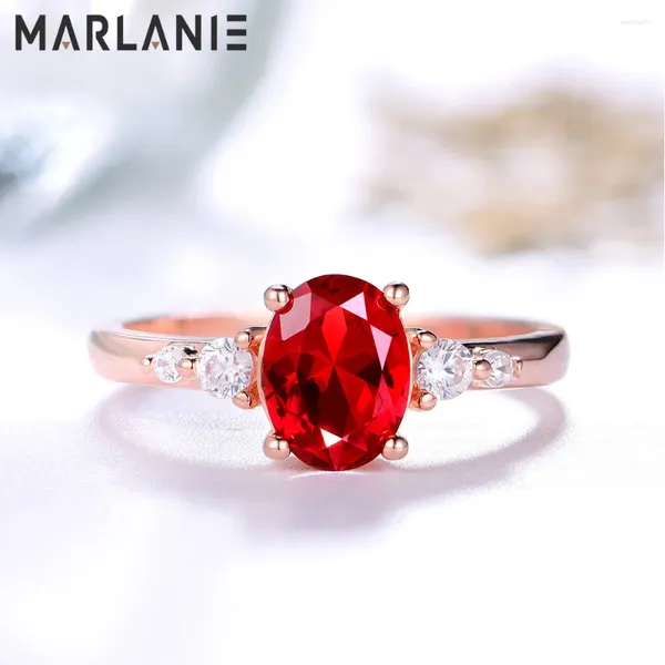 Anillos de racimo Marlanie genuino granate amatista citrino peridoto azul topacio 925 plata esterlina para mujeres joyería de piedras preciosas coloridas