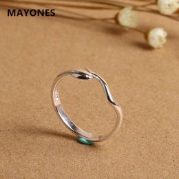 Cluster ringen Mayones S925 Silver Sterling Ring voor dames klein verse en eenvoudige slangenstaartgeschenk