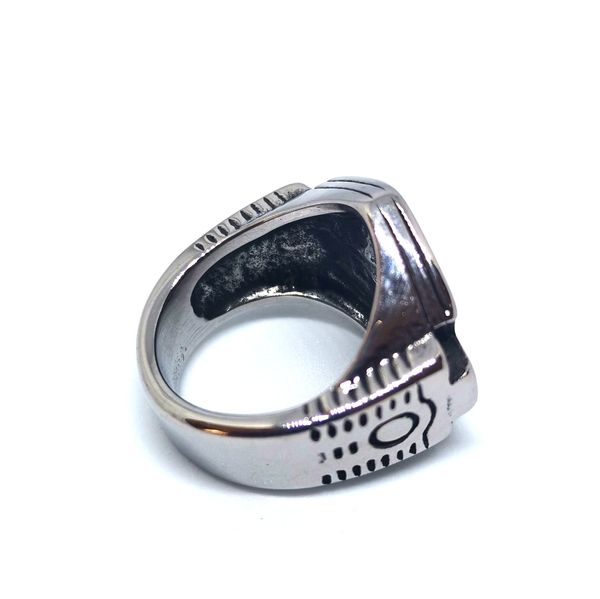 Anillos de racimo Megin D Acero inoxidable Titanio Punk Hip Hop Motor Cycle Rider Vintage Bague Fan para hombres Mujeres Pareja Regalo Joyería Go Smt4E