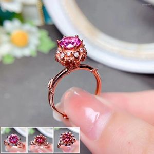 Bagues de cluster MeiBaPJ 1 Mode Moissanite colorée pour femmes avec certificat GRA 925 Silver Fine Bijoux de mariage