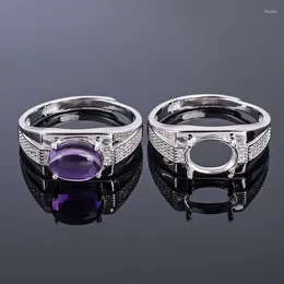 Cluster Ringen MeiBaPJ 7 9 Natuurlijke Amethist Edelsteen Mode Ring/Lege Ondersteuning Voor Mannen Echt 925 Sterling Zilver Fijne charme Sieraden SY