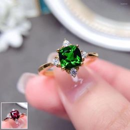 Cluster anneaux meibapj Natural Diopside / Garnet Gemstone Trendy Fashion Ring For Women Real 925 STERLING Silver Charm Fine Party Bijoux